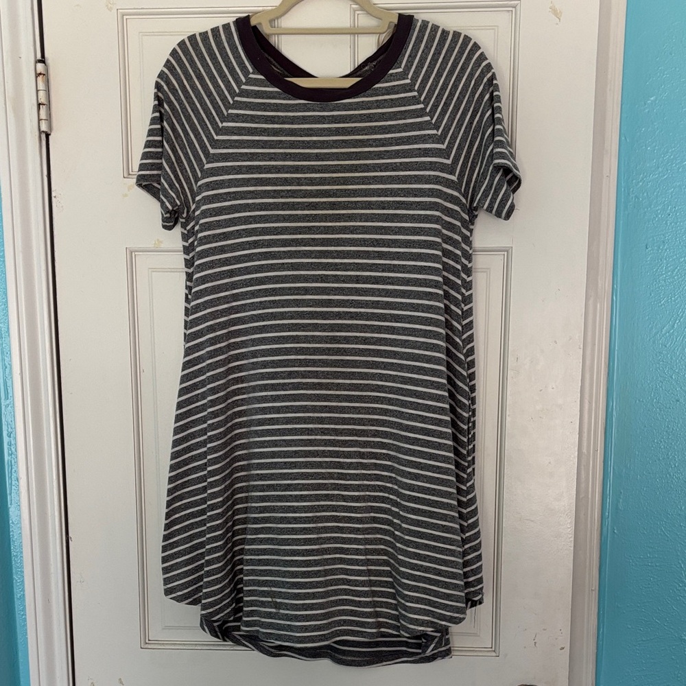 Striped Gray and White Tshirt Dress